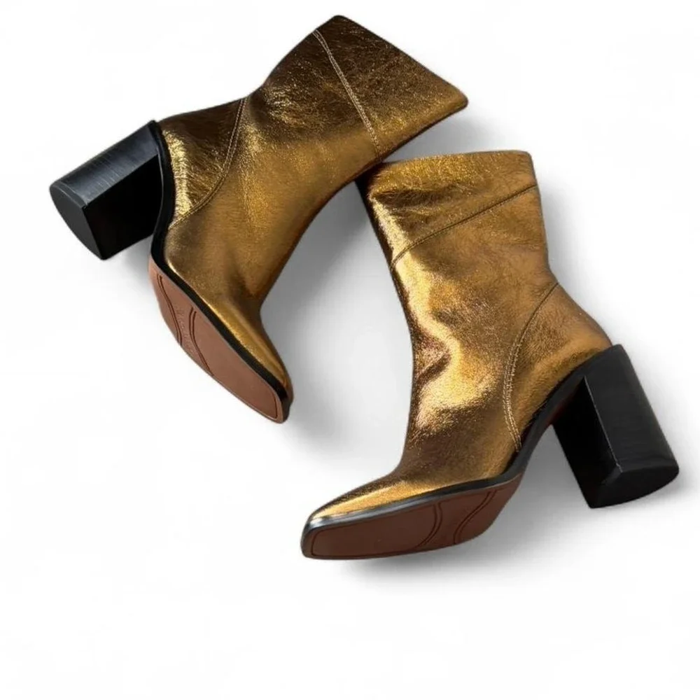 Franco Sarto Bronze Stevie Boots, Women's Size‎ 8.5